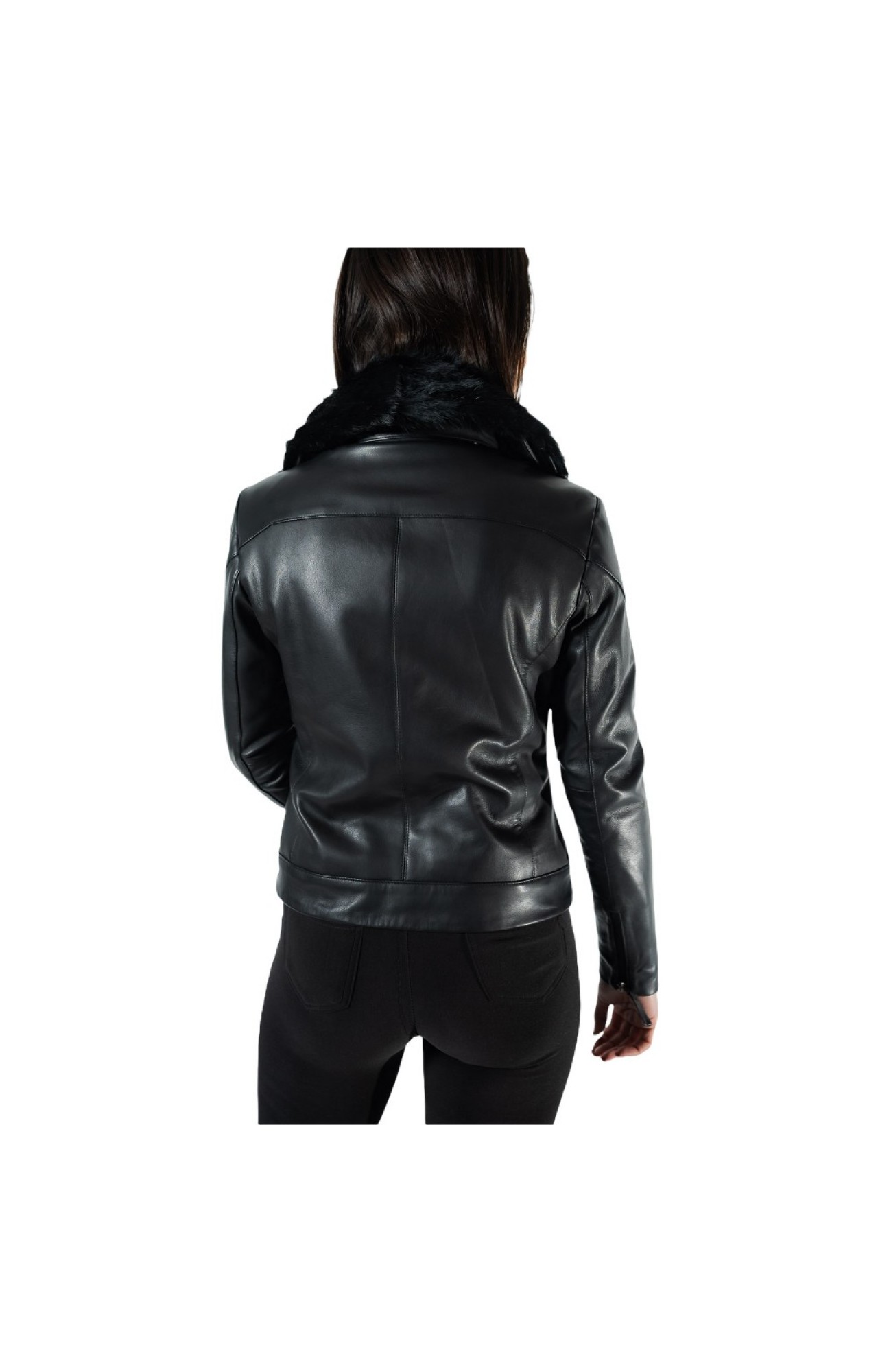 MARKOS LEATHER BO-CITY WOMENS BIKER LEATHER  JACKET BLACK  