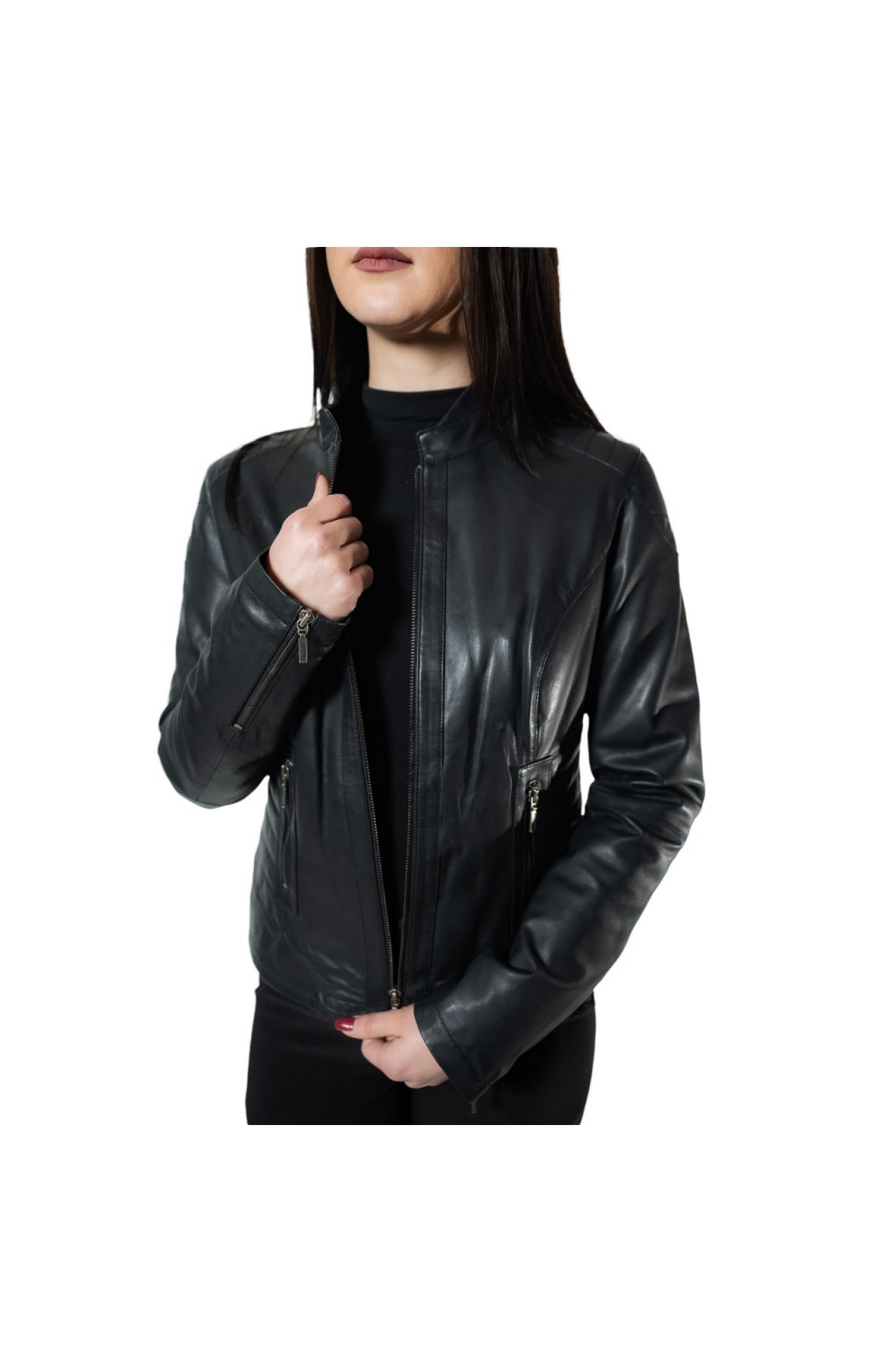 MARKOS LEATHER BO-LIMA WOMENS BIKER LEATHER JACKET BLACK