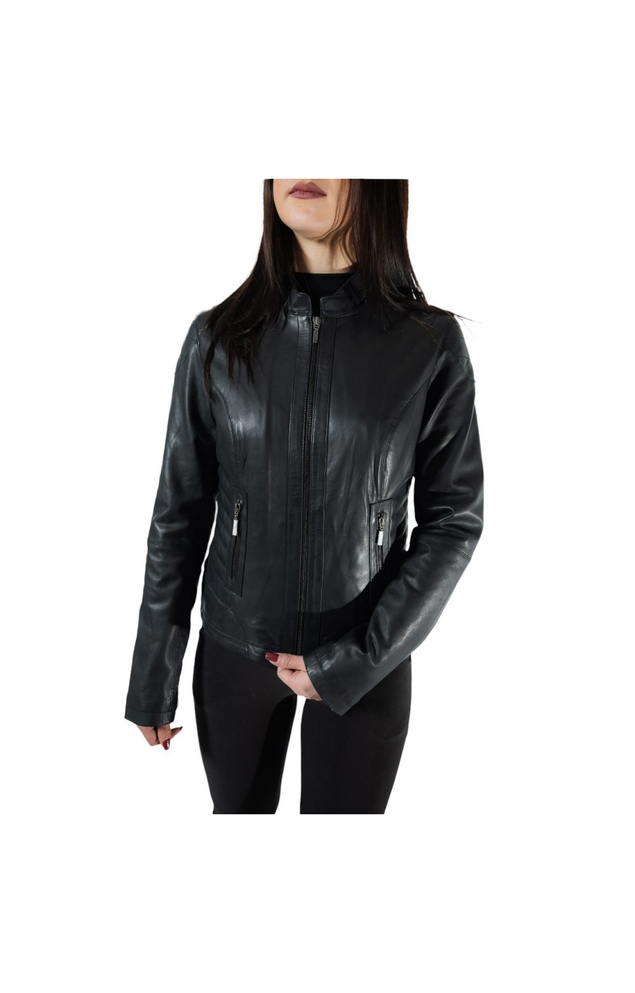 MARKOS LEATHER BO-LIMA WOMENS BIKER LEATHER JACKET BLACK