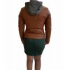 BO-MAIRA WOMEN'S LEATHER BIKER JACKET TOBACCO