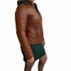 BO-MAIRA WOMEN'S LEATHER BIKER JACKET TOBACCO