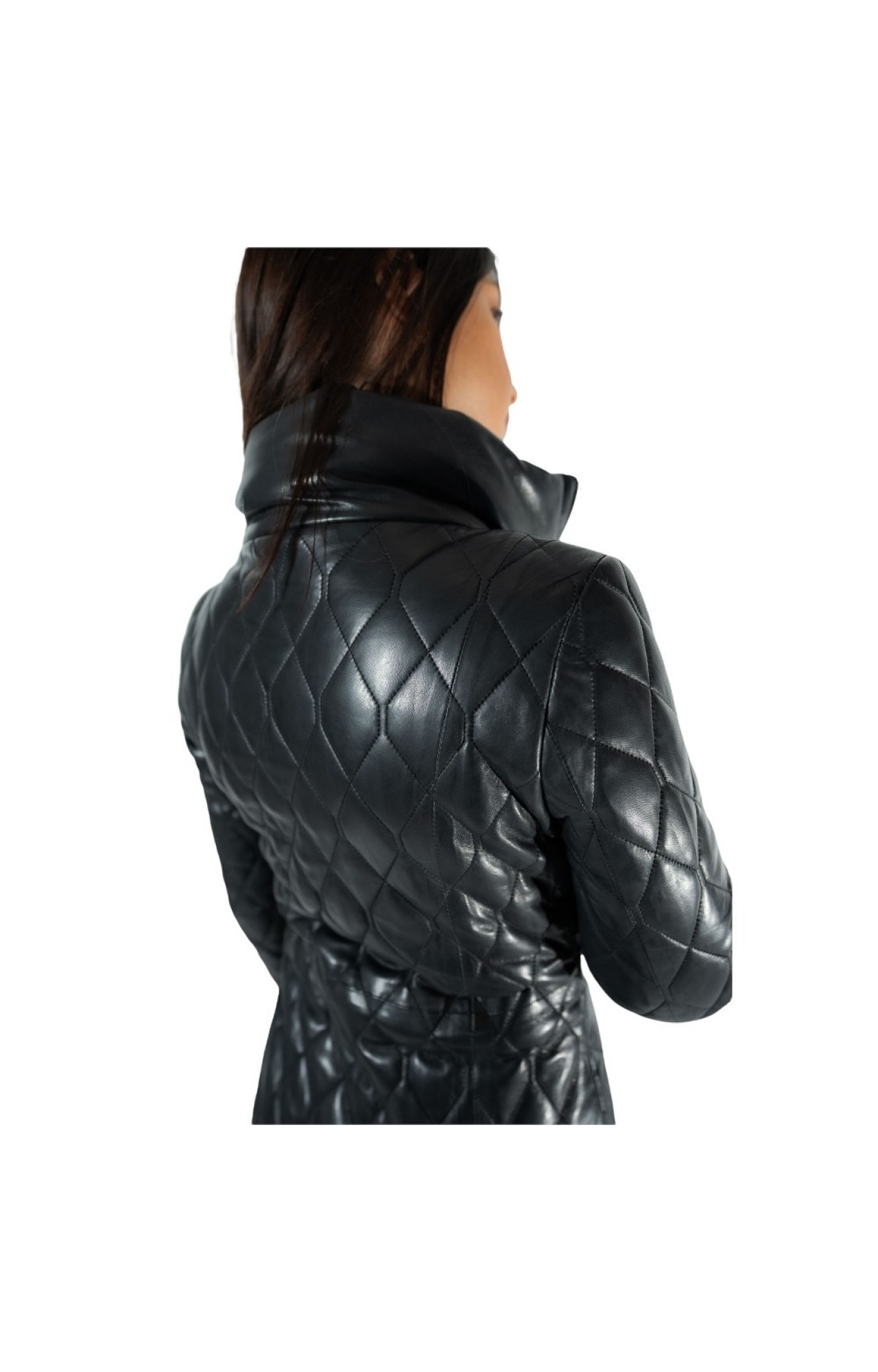 BO-PATRIZIA WOMENS LEATHER SEMI-COAT BLACK