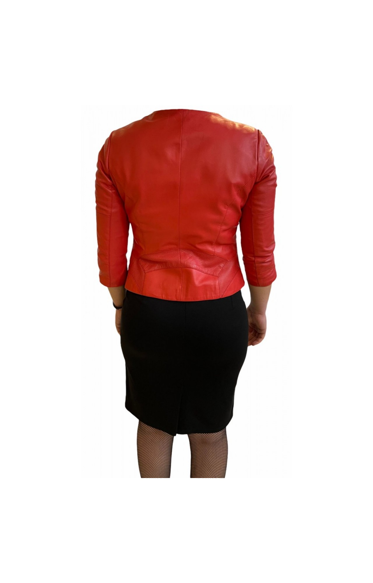MARKOS LEATHER B-22 WOMENS LEATHER BLAZER RED