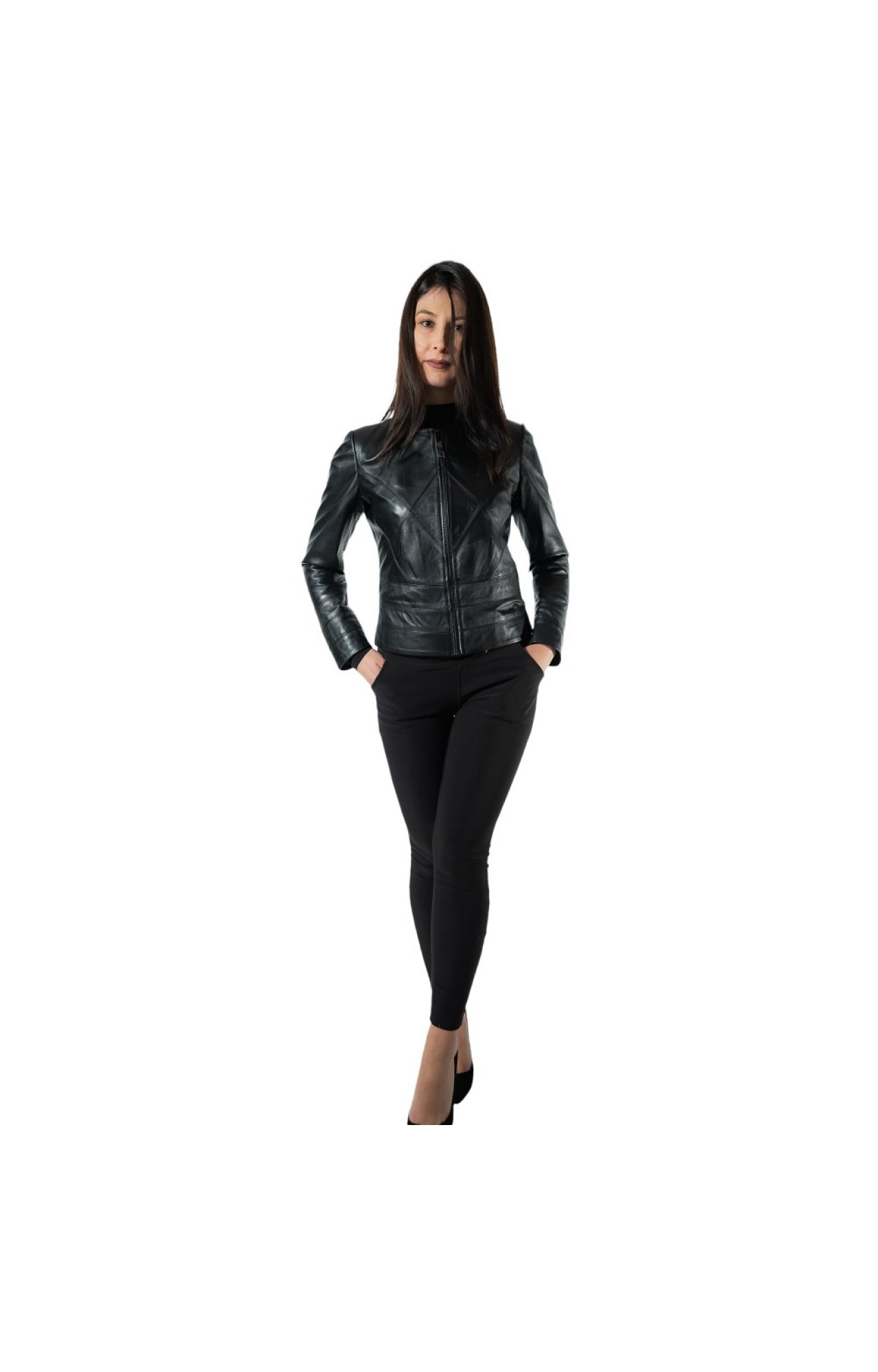 MARKOS LEATHER B-5041 WOMENS LEATHER BLACK JACKET 