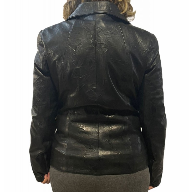 PEL-137 ΓΥΝΑΙΚΕΙΟ ΔΕΡΜΑΤΙΝΟ ΣΑΚΑΚΙ ΜΕΣΑΤΟ ΤΣΑΛΑΚΩΤΟ ΜΑΥΡΟ