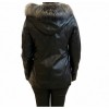 MARKOS LEATHER R-9910 WOMENS LEATHER BIKER WITH NATURAL FUR BLACK