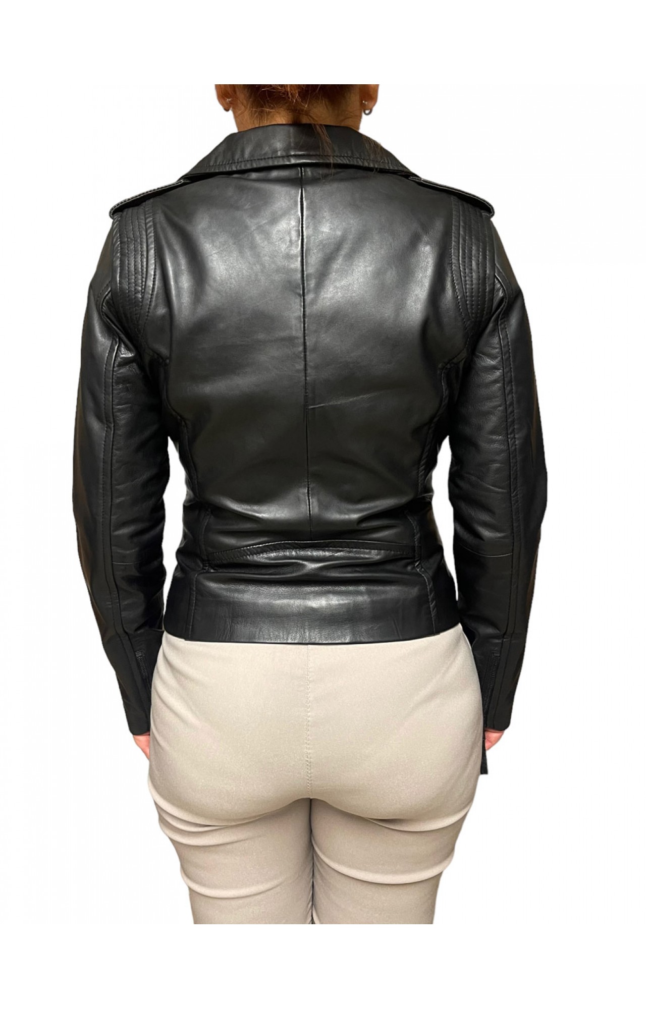 MUFFIN-BLACK WOMENS LEATHER JACKET