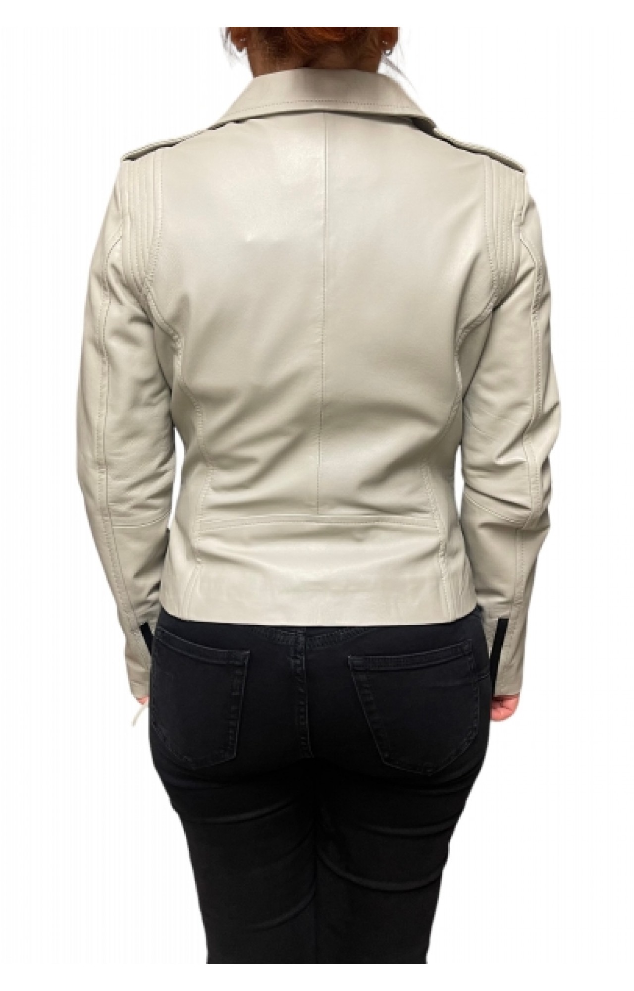 MUFFIN-ECRU WOMENS LEATHER JACKET
