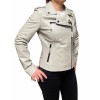 MUFFIN-ECRU WOMENS LEATHER JACKET