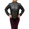 ID-5256 WOMENS BLACK LEATHER JACKET