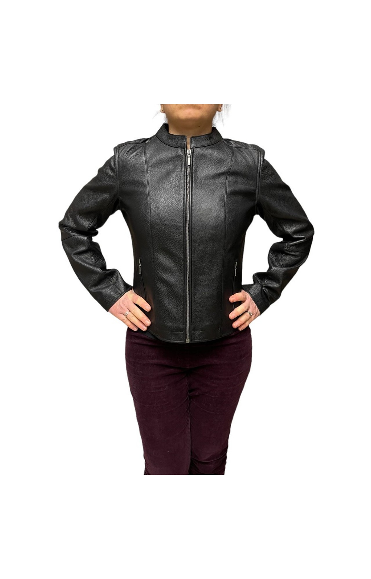 ID-5256 WOMENS BLACK LEATHER JACKET