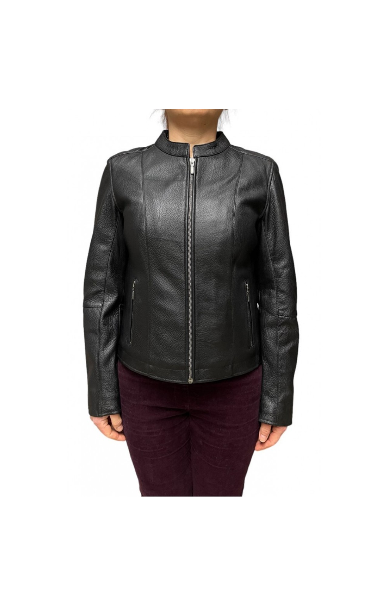 ID-5256 WOMENS BLACK LEATHER JACKET