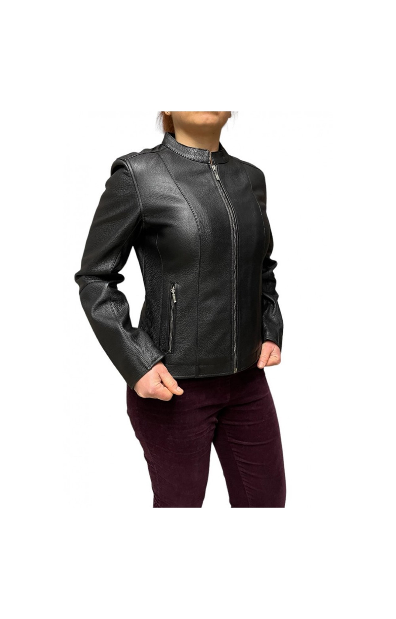 ID-5256 WOMENS BLACK LEATHER JACKET