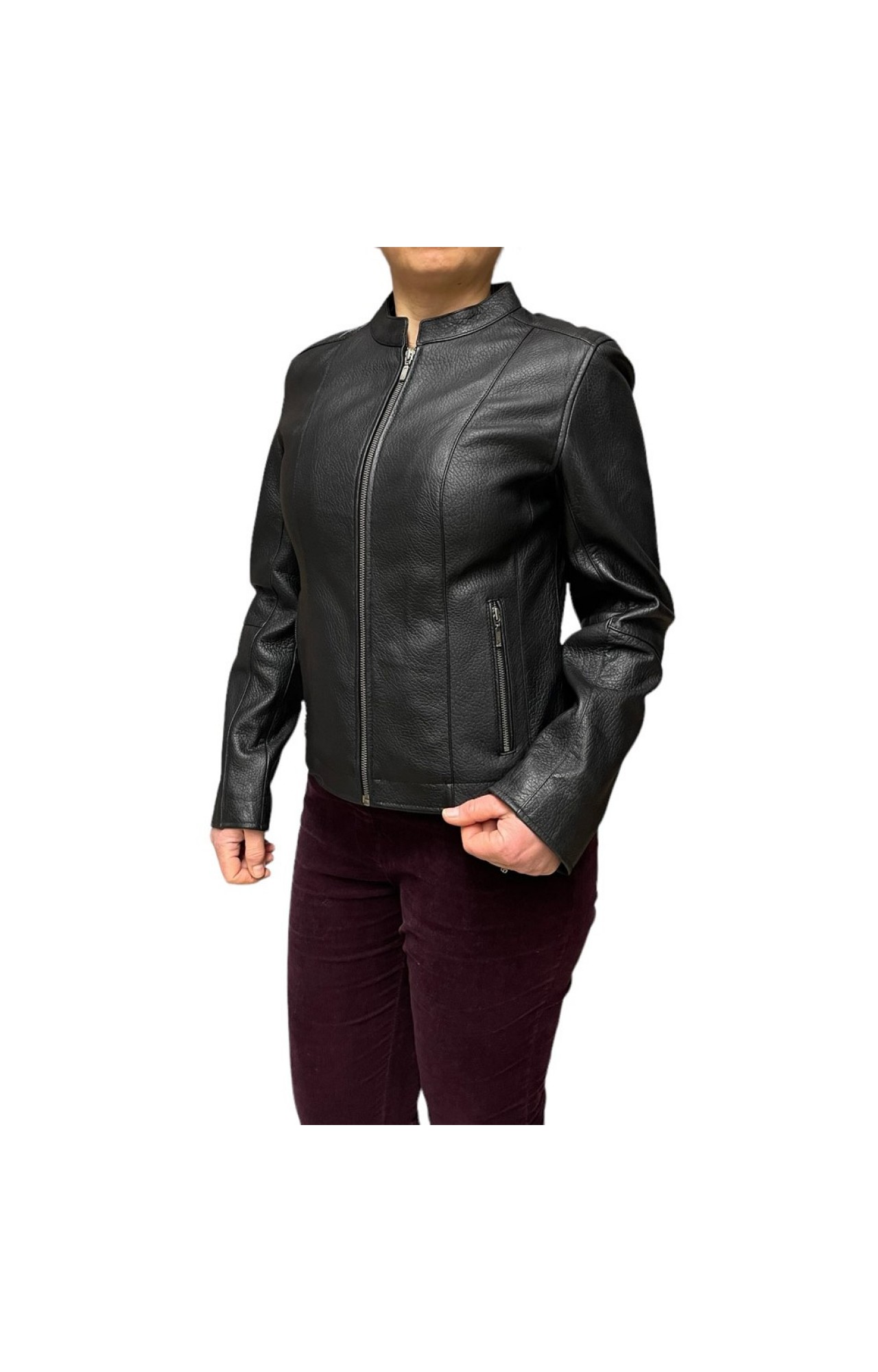 ID-5256 WOMENS BLACK LEATHER JACKET