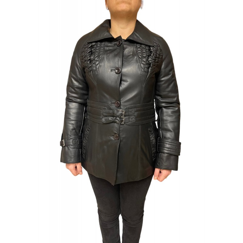 M-707 WOMENS BLACK LEATHER JACKET