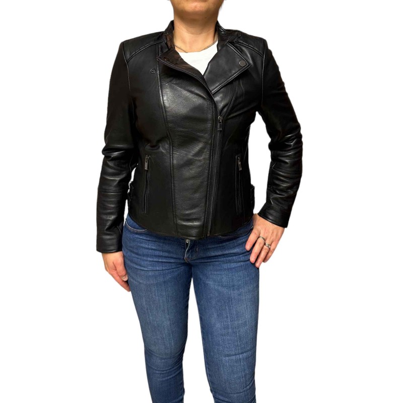 ID-5035 WOMENS LEATHER BIKER BLACK ID-5035 WOMENS LEATHER BIKER BLACK