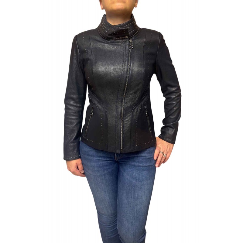 KELLY ΓΥΝΑΙΚΕΙΟ ΔΕΡΜΑΤΙΝΟ BIKER ΣΚΟΥΡΟ ΜΠΛΕ KELLY ΓΥΝΑΙΚΕΙΟ ΔΕΡΜΑΤΙΝΟ BIKER ΣΚΟΥΡΟ ΜΠΛΕ