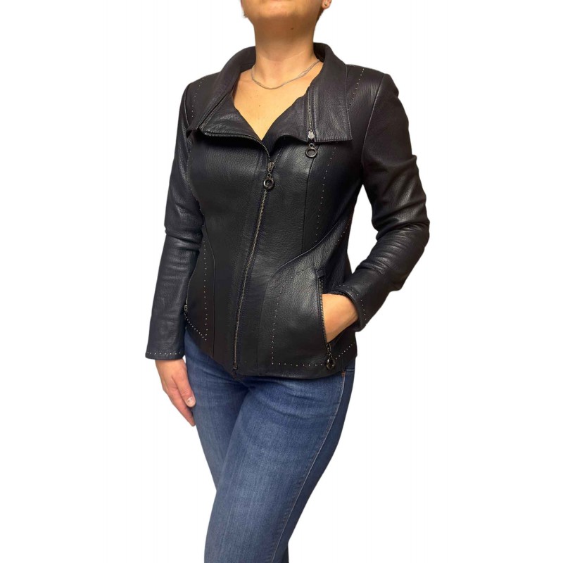 KELLY ΓΥΝΑΙΚΕΙΟ ΔΕΡΜΑΤΙΝΟ BIKER ΣΚΟΥΡΟ ΜΠΛΕ KELLY ΓΥΝΑΙΚΕΙΟ ΔΕΡΜΑΤΙΝΟ BIKER ΣΚΟΥΡΟ ΜΠΛΕ
