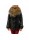 LI-NK-9011 WOMENS LEATHER JACKET WITH NATURAL FUR BLACK