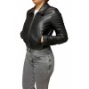 AW23-76-SHORT WOMENS LEATHER JACKET BLACK