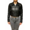 AW23-76-SHORT WOMENS LEATHER JACKET BLACK