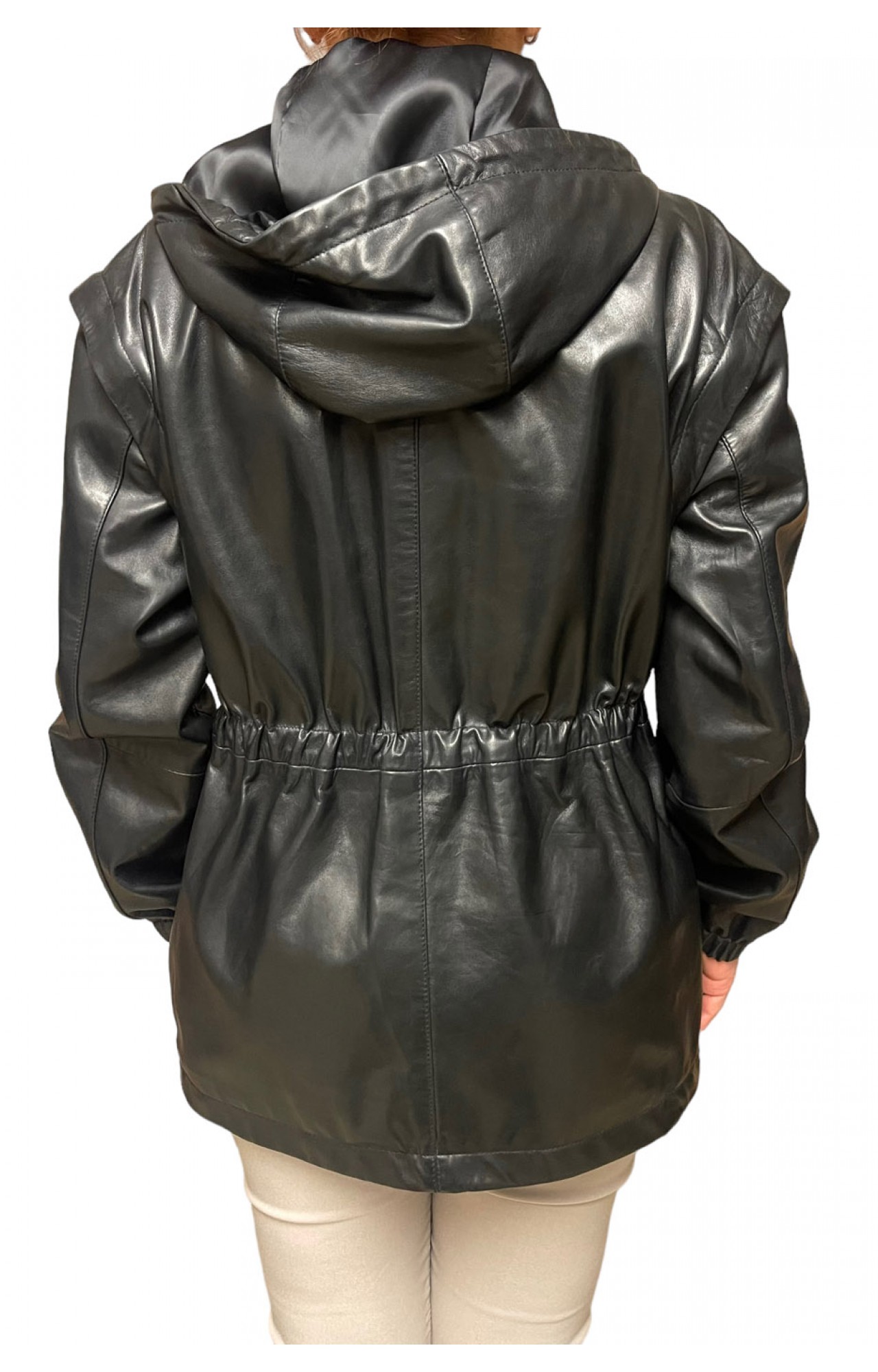 AW23-86 WOMENS LEATHER JACKET BLACK