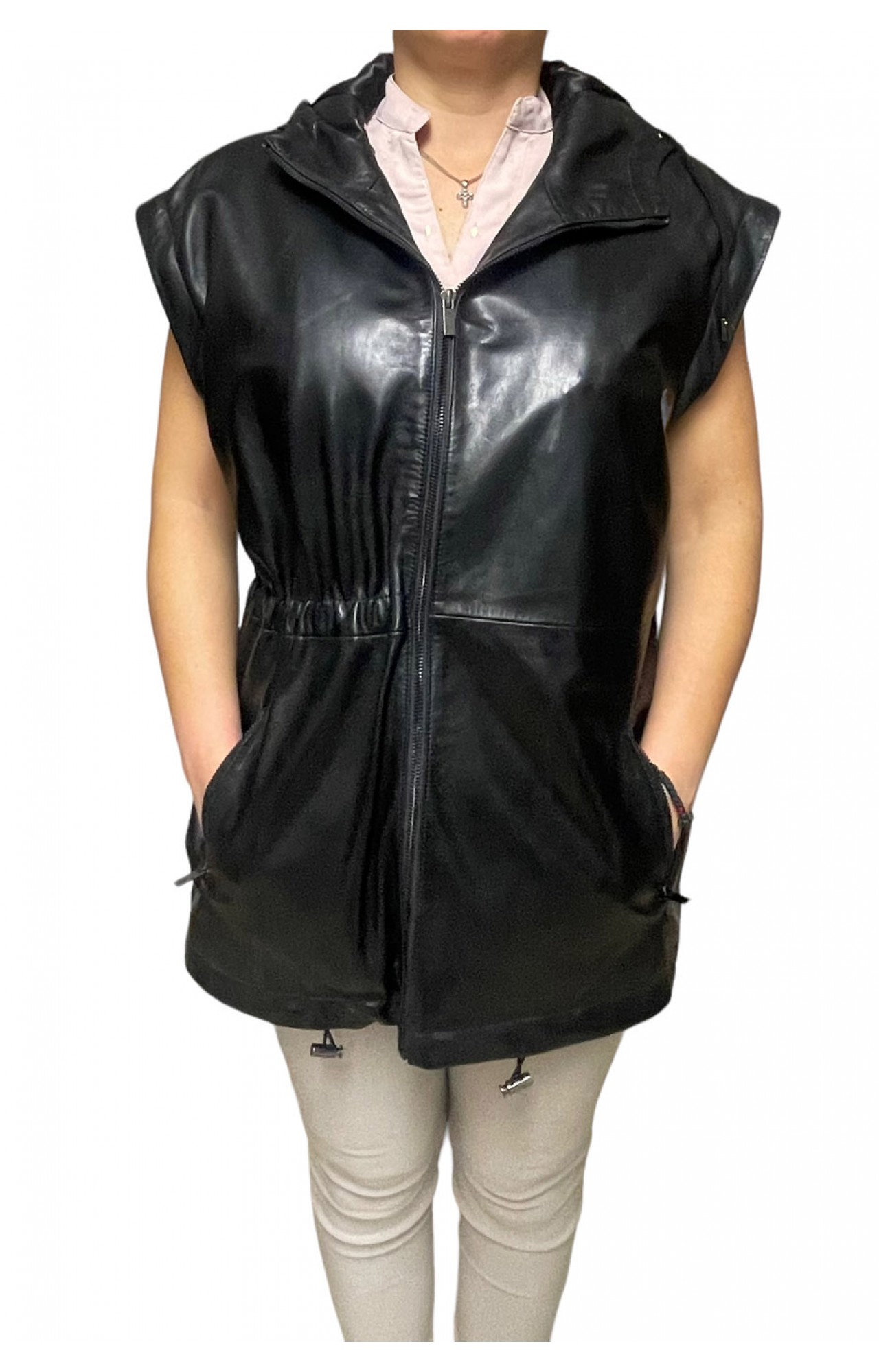 AW23-86 WOMENS LEATHER JACKET BLACK