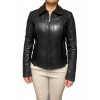 BO-SABRA-BLACK WOMENS BLACK LEATHER JACKET
