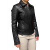 BO-SABRA-BLACK WOMENS BLACK LEATHER JACKET
