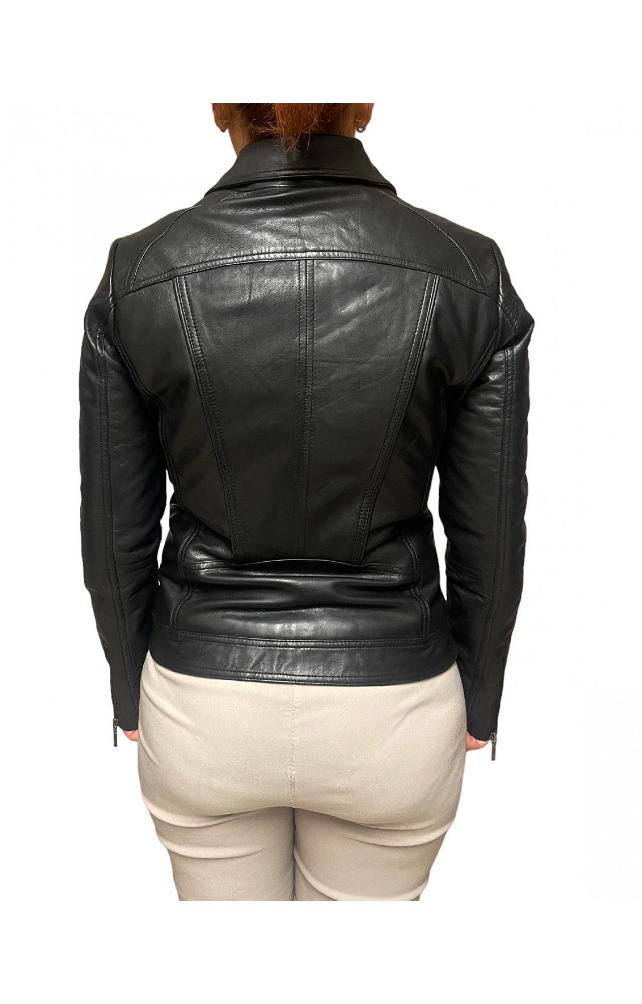 BO-SABRA-BLACK WOMENS BLACK LEATHER JACKET