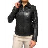 BO-SABRA-BLACK WOMENS BLACK LEATHER JACKET