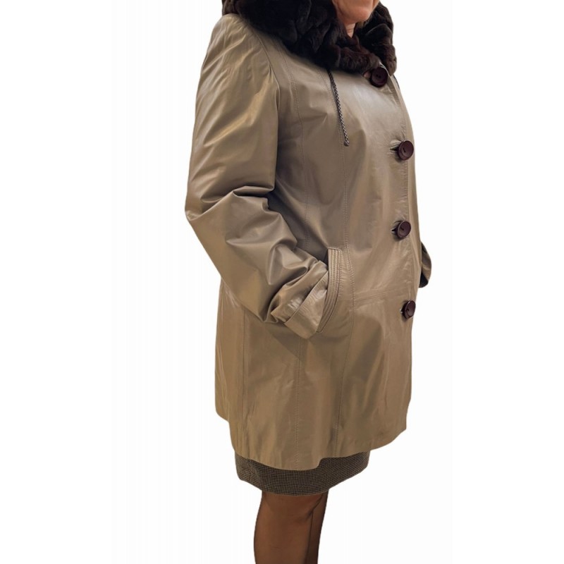 620 ΓΥΝΑΙΚΕΙΑ ΖΑΚΕΤΑ ΔΕΡΜΑΤΙΝΗ ΜΕ ΦΥΣΙΚΗ ΓΟΥΝΑ ΚΑΦΕ