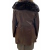 900 WOMENS LEATHER JACKET WITH NATURAL FUR BROWN