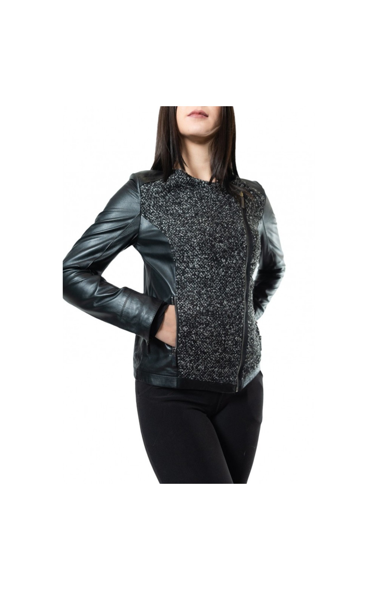 MARKOS LEATHER V-13163 WOMENS LEATHER CHANEL BLACK