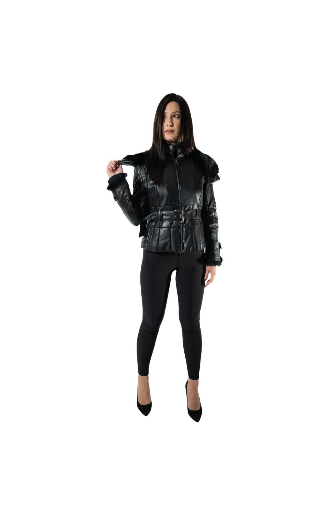 Α-91 WOMENS LEATHER BLACK JACKET