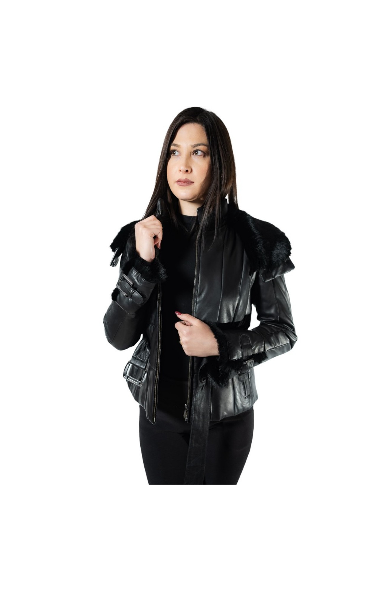 Α-91 WOMENS LEATHER BLACK JACKET