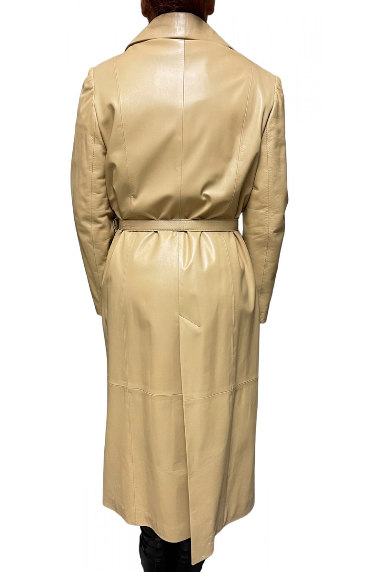 118 WOMENS LEATHER COAT BEIGE