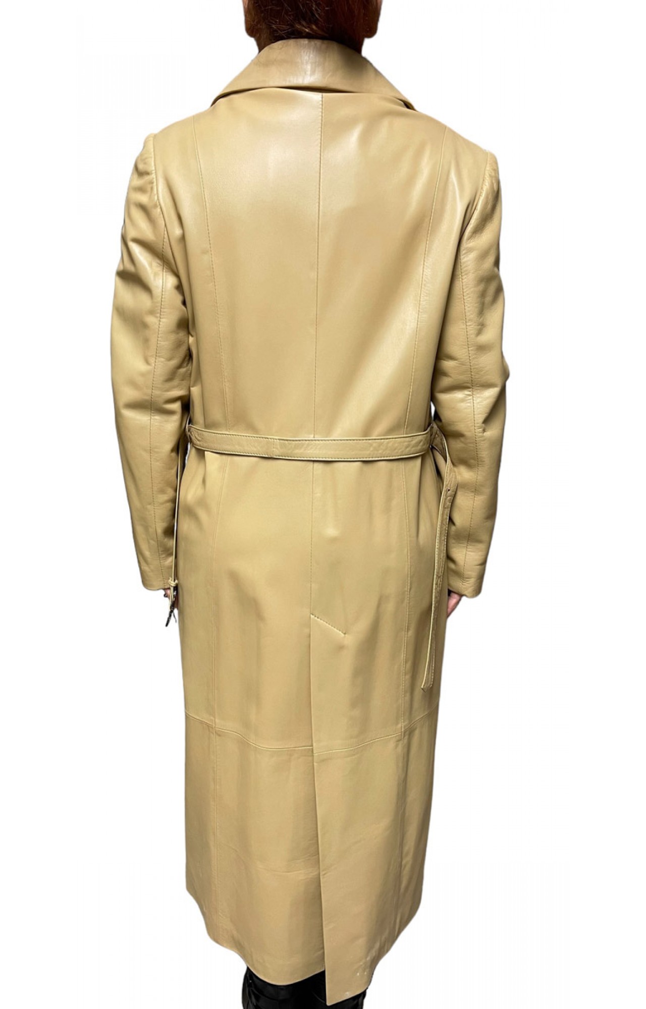 118 WOMENS LEATHER COAT BEIGE