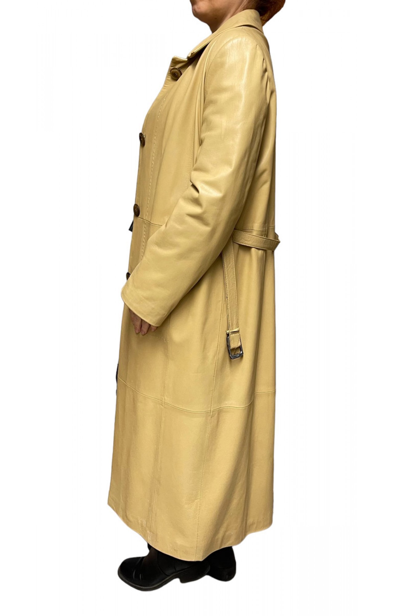118 WOMENS LEATHER COAT BEIGE