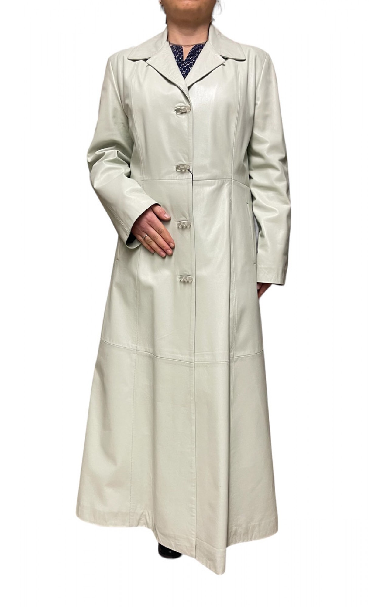 33230A WOMENS LEATHER COAT WHITE
