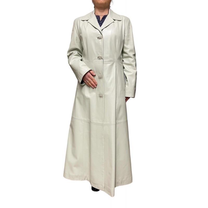 33230A WOMENS LEATHER COAT WHITE