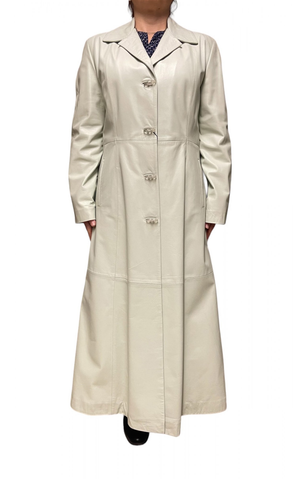 33230A WOMENS LEATHER COAT WHITE