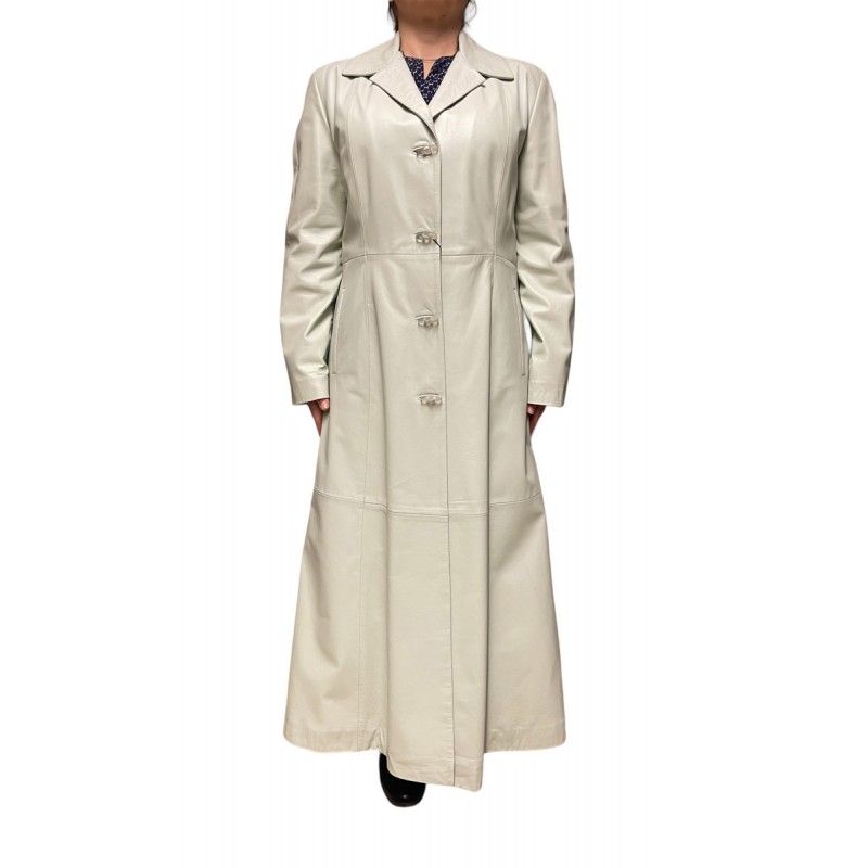 33230A WOMENS LEATHER COAT WHITE