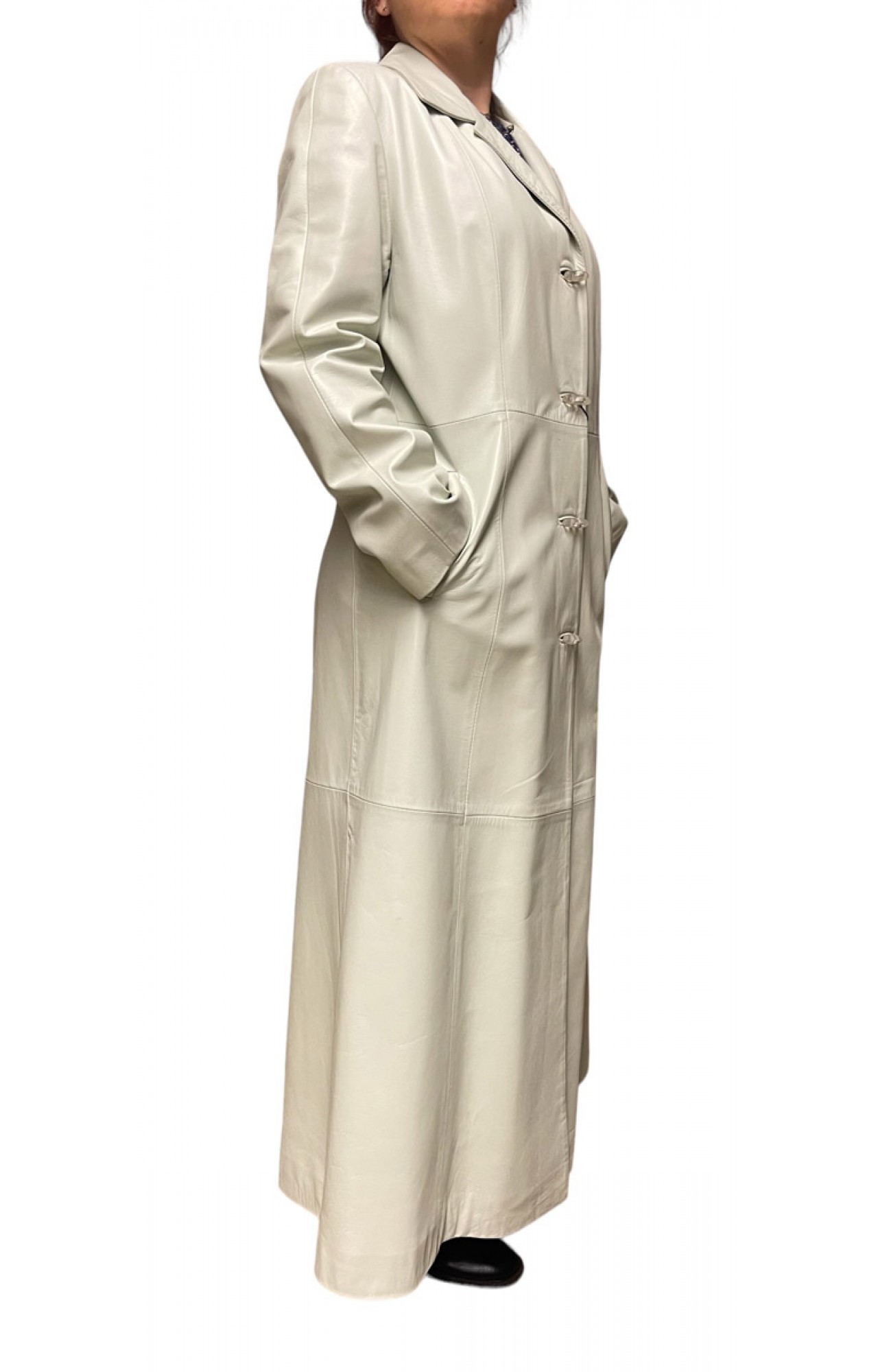 33230A WOMENS LEATHER COAT WHITE