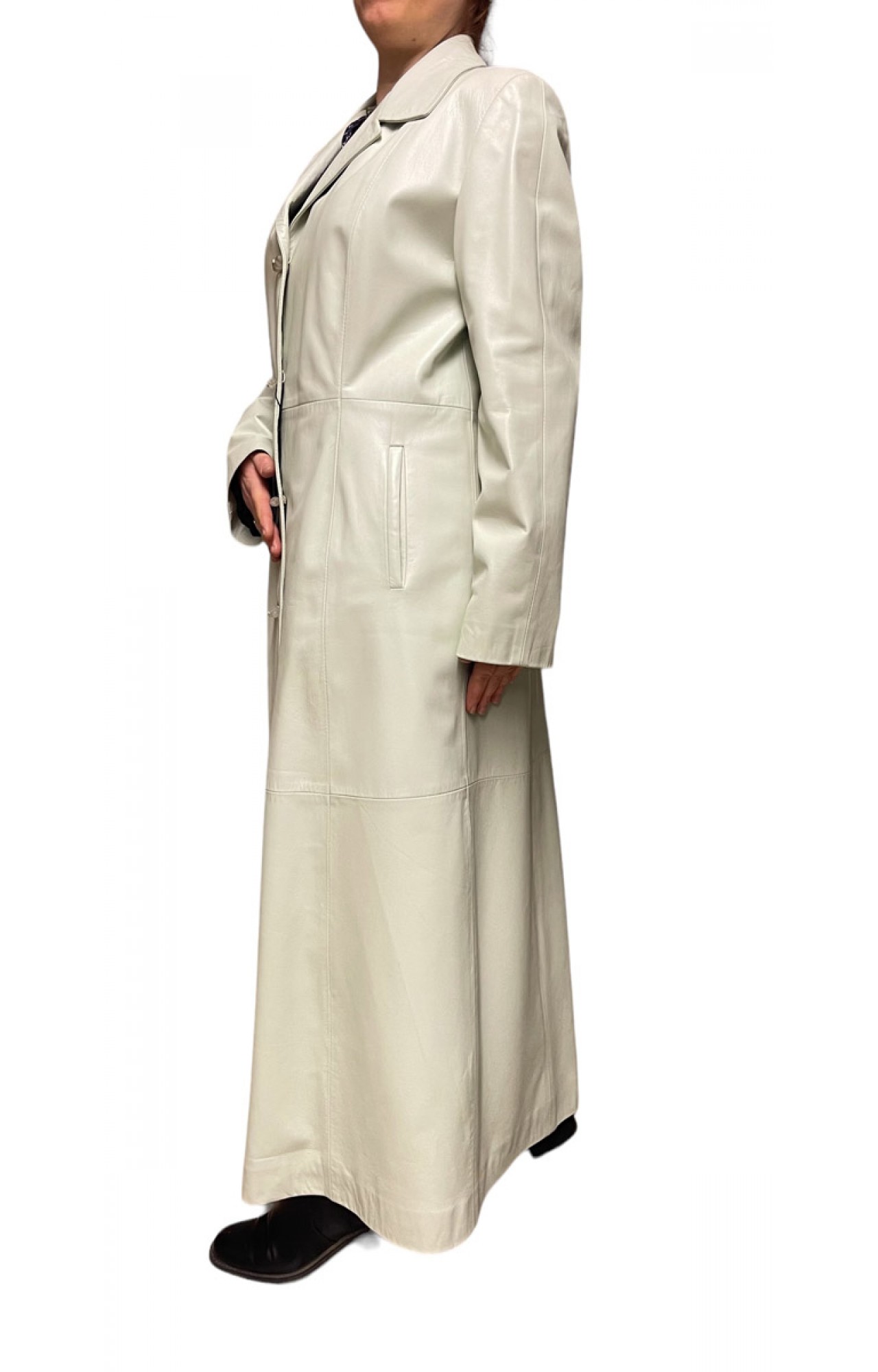 33230A WOMENS LEATHER COAT WHITE