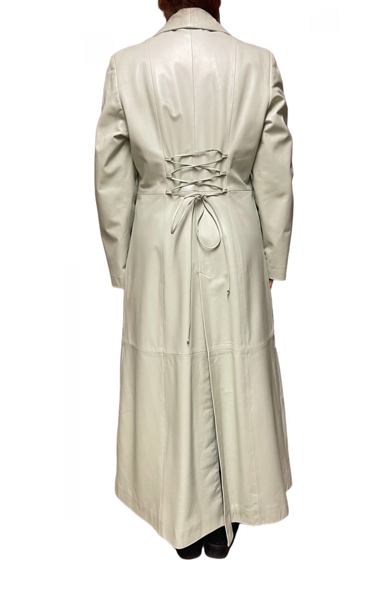 33230A WOMENS LEATHER COAT WHITE