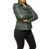 UC-MD85 WOMENS LEATHER JACKET PERFECTO GREEN