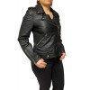 UC-MD86 WOMENS LEATHER JACKET PERFECTO BLACK