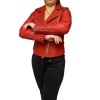 UC-MD87 WOMENS LEATHER JACKET PERFECTO RED