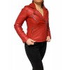 UC-MD87 WOMENS LEATHER JACKET PERFECTO RED
